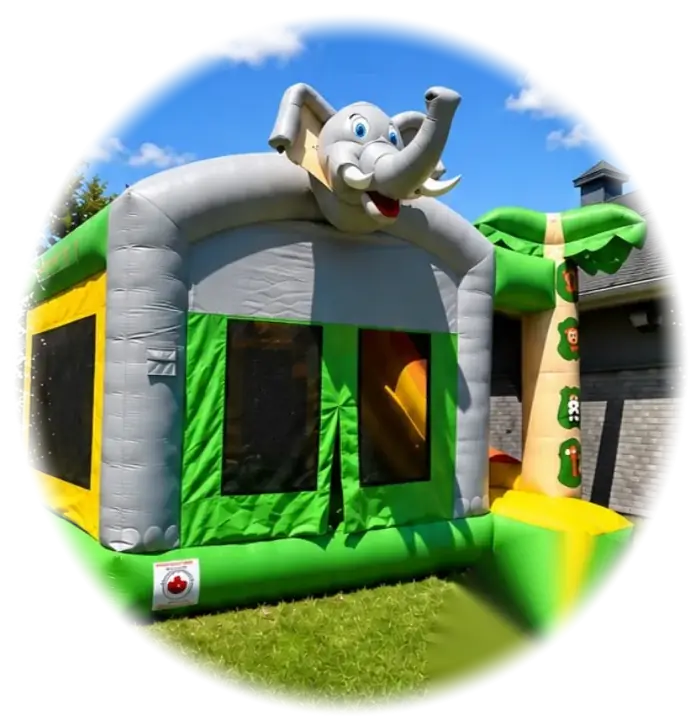 Sautoir Éléphant — jeu gonflable à louer