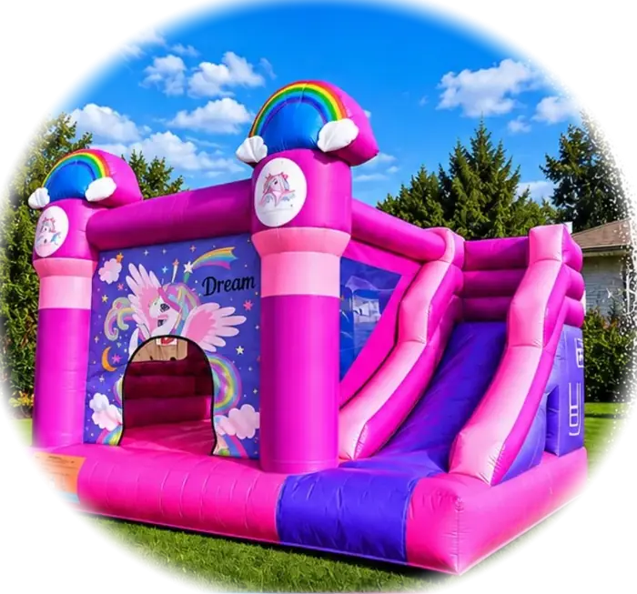Sautoir Licorne, jeu gonflable à louer
