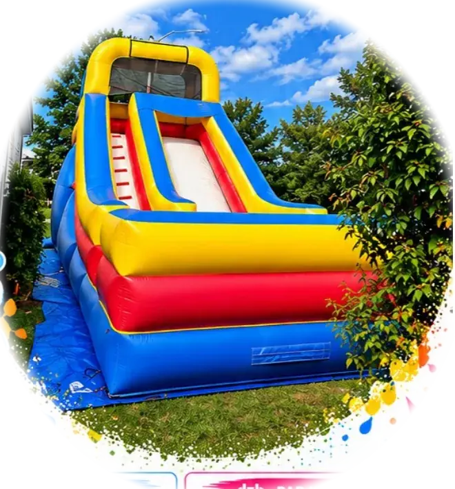 Glissade multicolore, jeu gonflable à louer